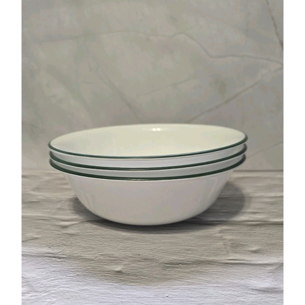 Corelle "Rosemary" Pattern Cereal/Soup Bowls Set Of Three Vintage Made In USA